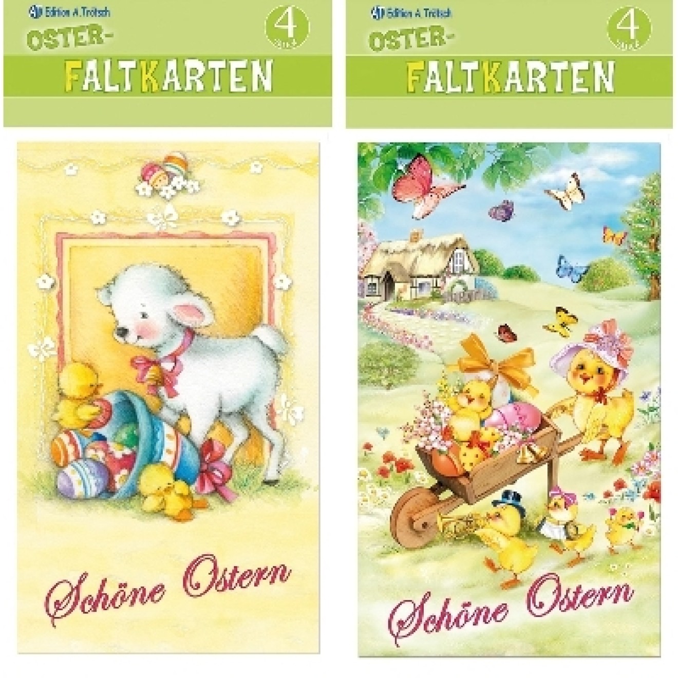 4er Set Oster-Faltkarten