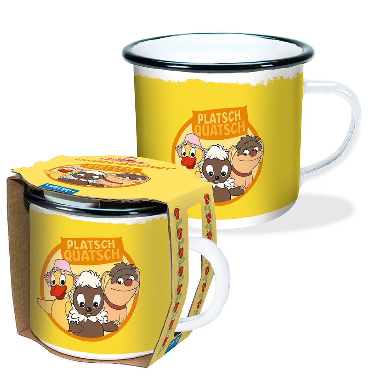 UNSER SANDMÄNNCHEN Emaillebecher "Pitti Platsch Quatsch"