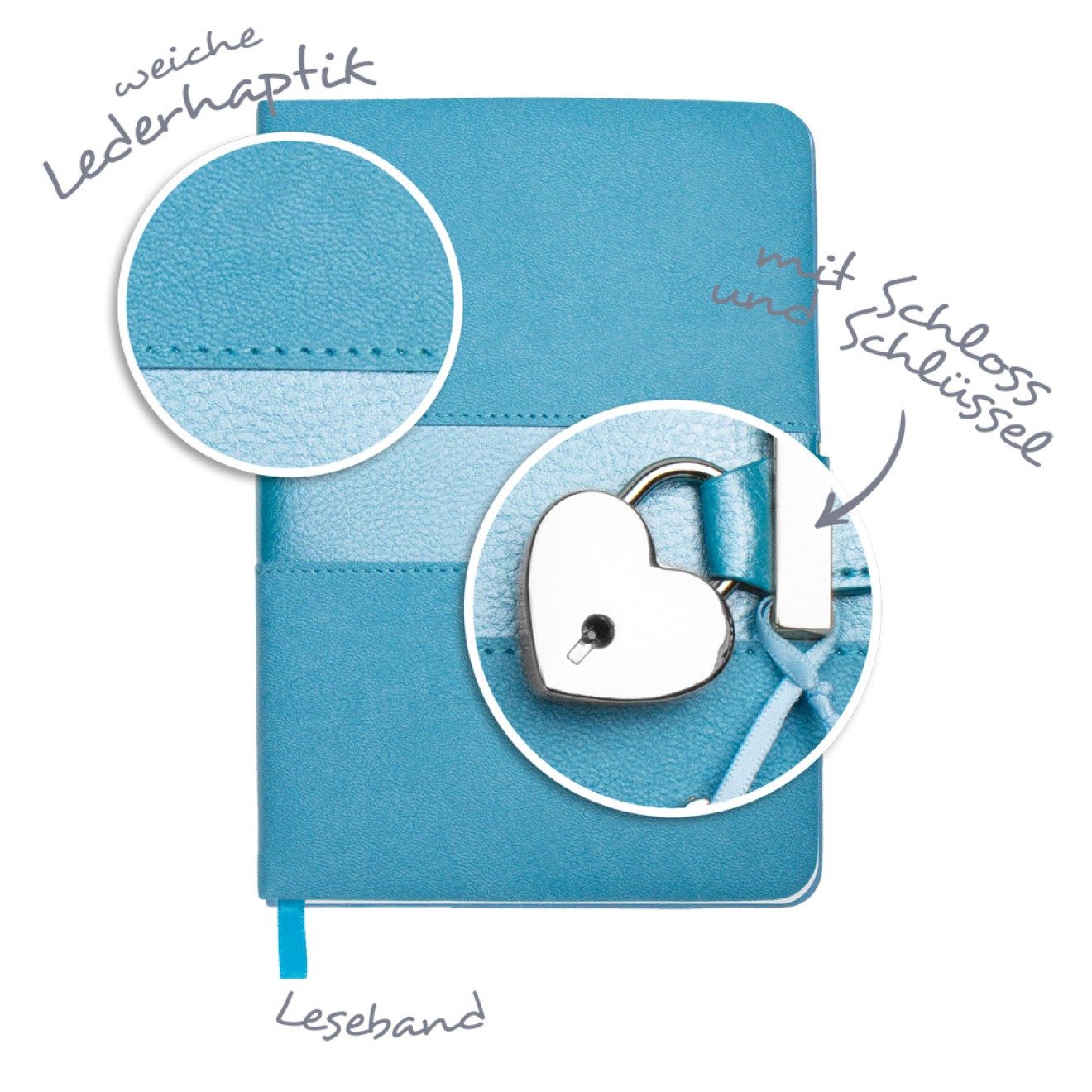 Tagebuch matt & shiny blau