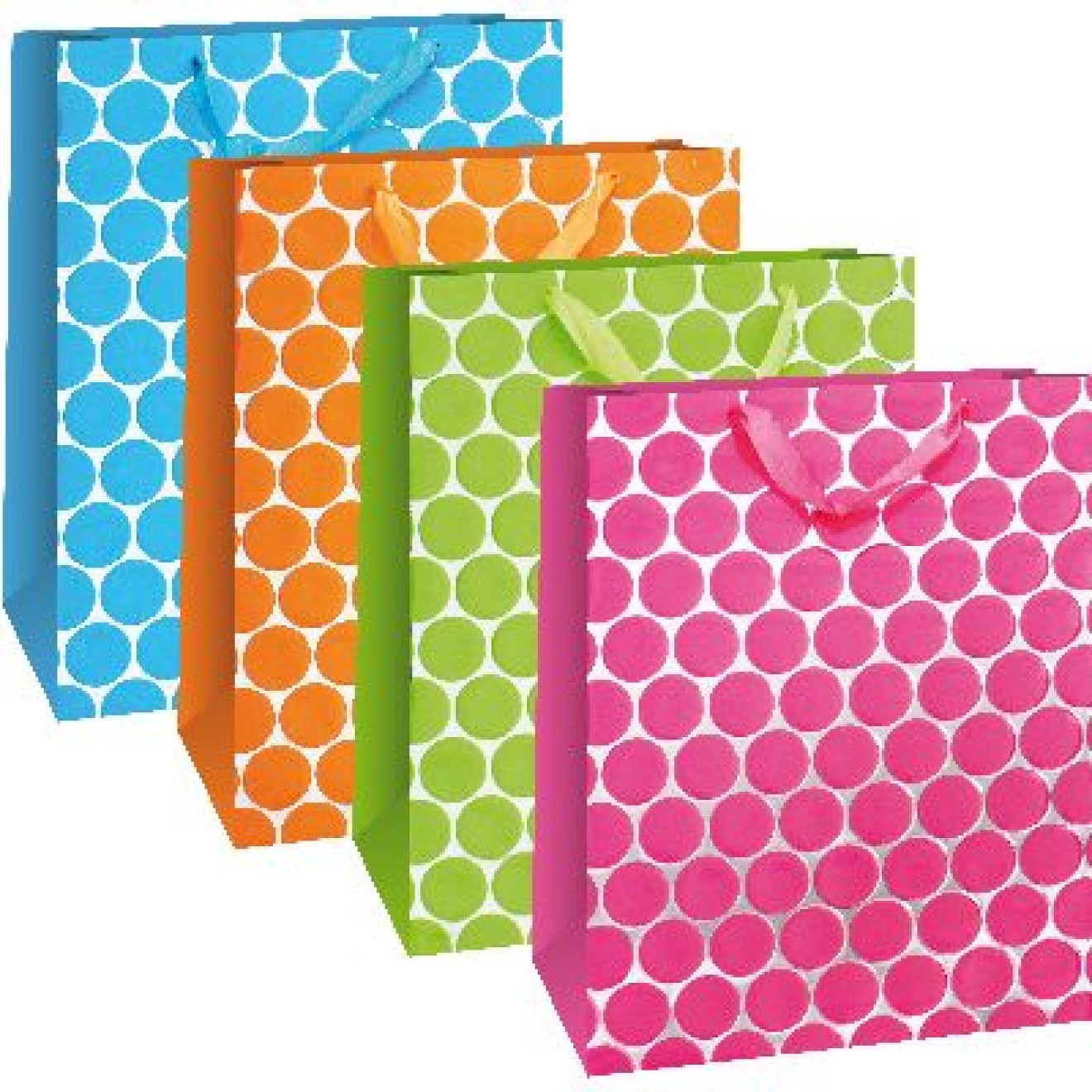 Geschenktasche "Neon Dots" XL