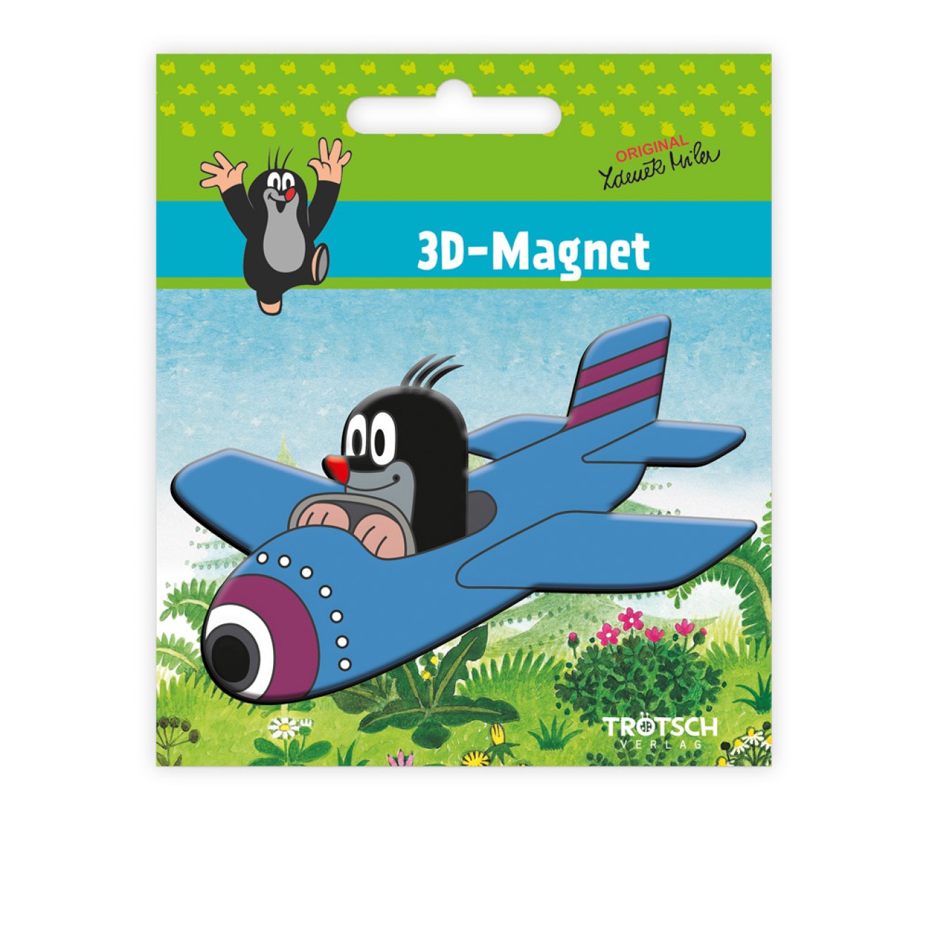 DER KLEINE MAULWURF 3D Magnet "Flugzeug"