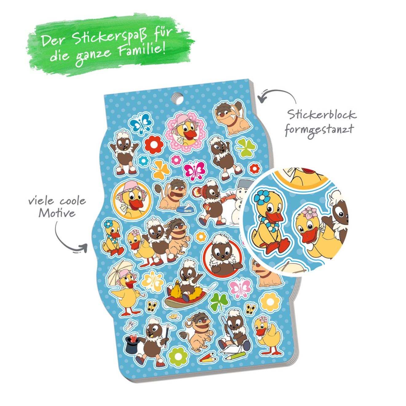 UNSER SANDMÄNNCHEN Stickerblock "Pittiplatsch"