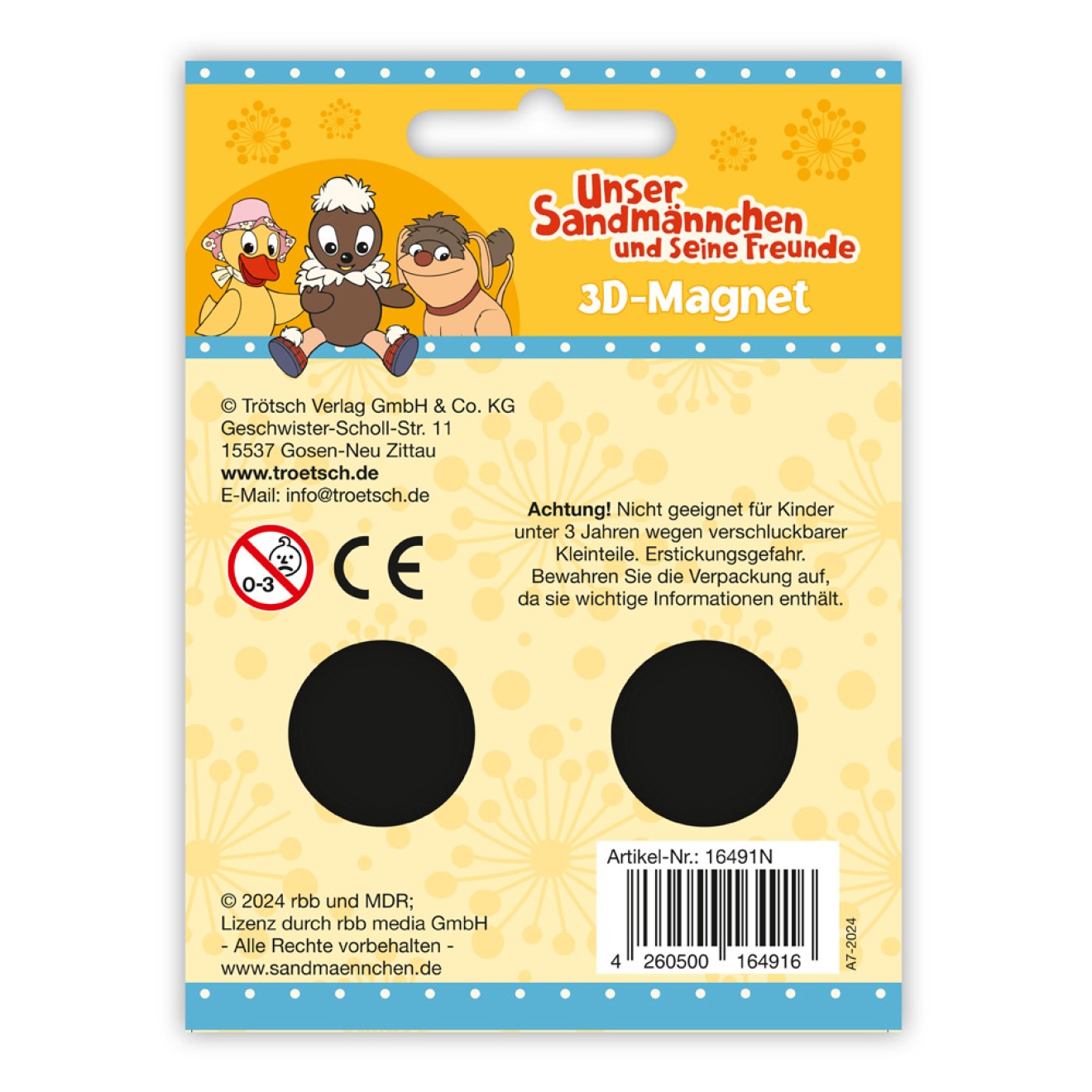 UNSER SANDMÄNNCHEN 3 D Magnet "Sandmann Badespaß"