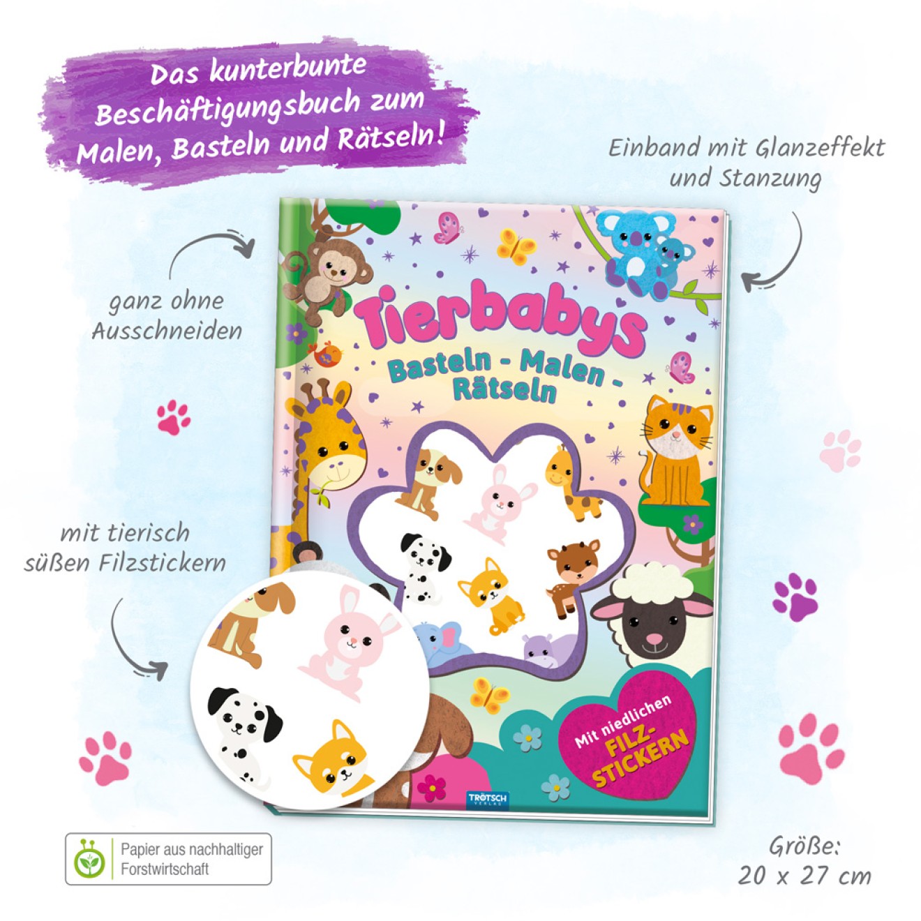 Mal- & Bastelbuch "Tierbabys - basteln, malen, rätseln"