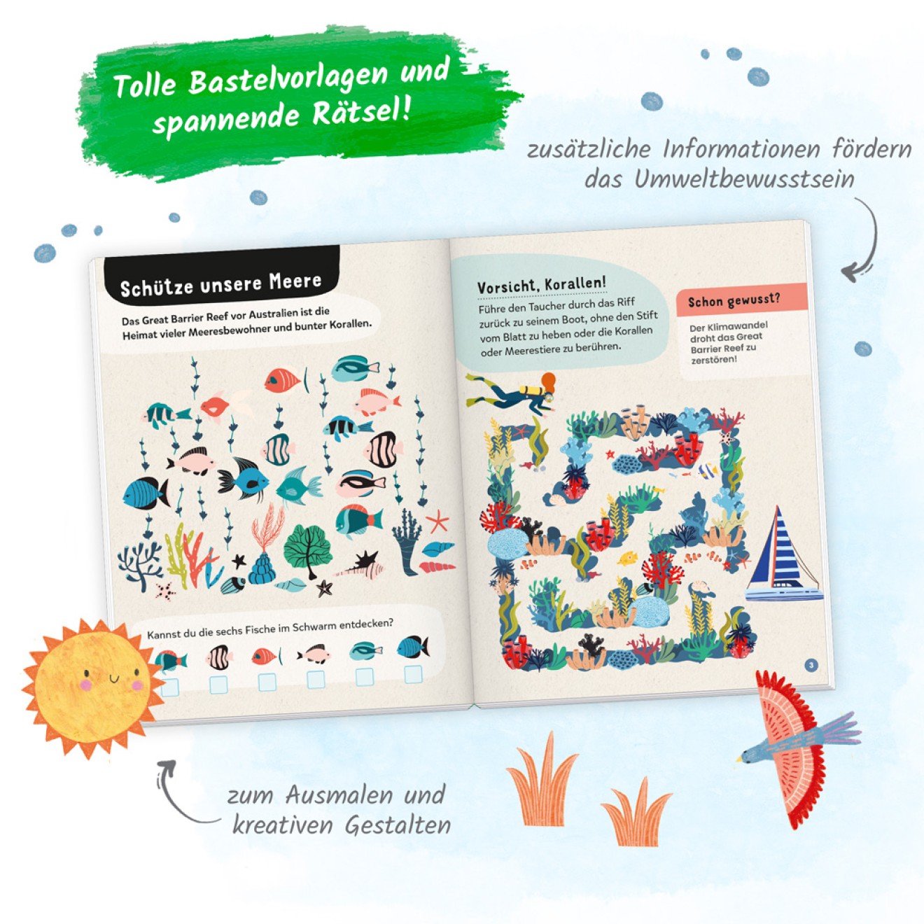Beschäftigungsbuch "Schütze unsere Umwelt-Tiere"