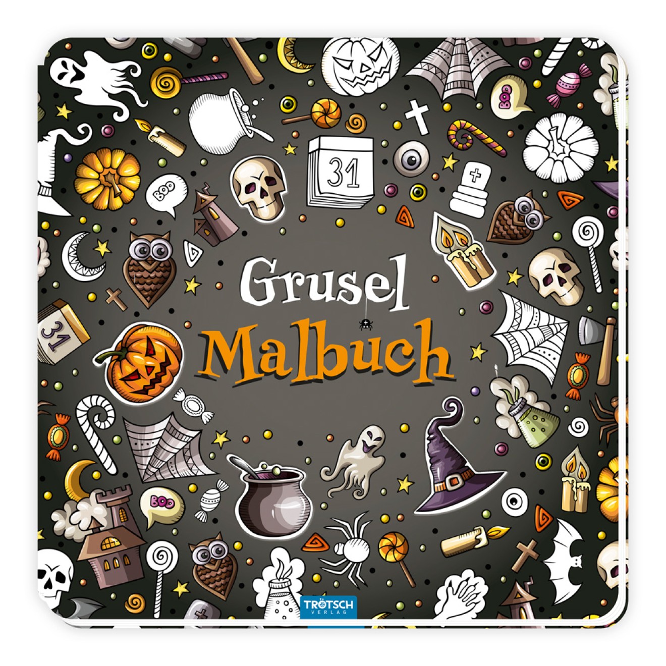 Gruselmalbuch mit Stickern