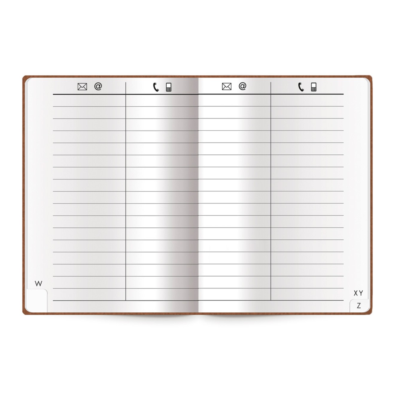 Adressbuch Soft braun mini