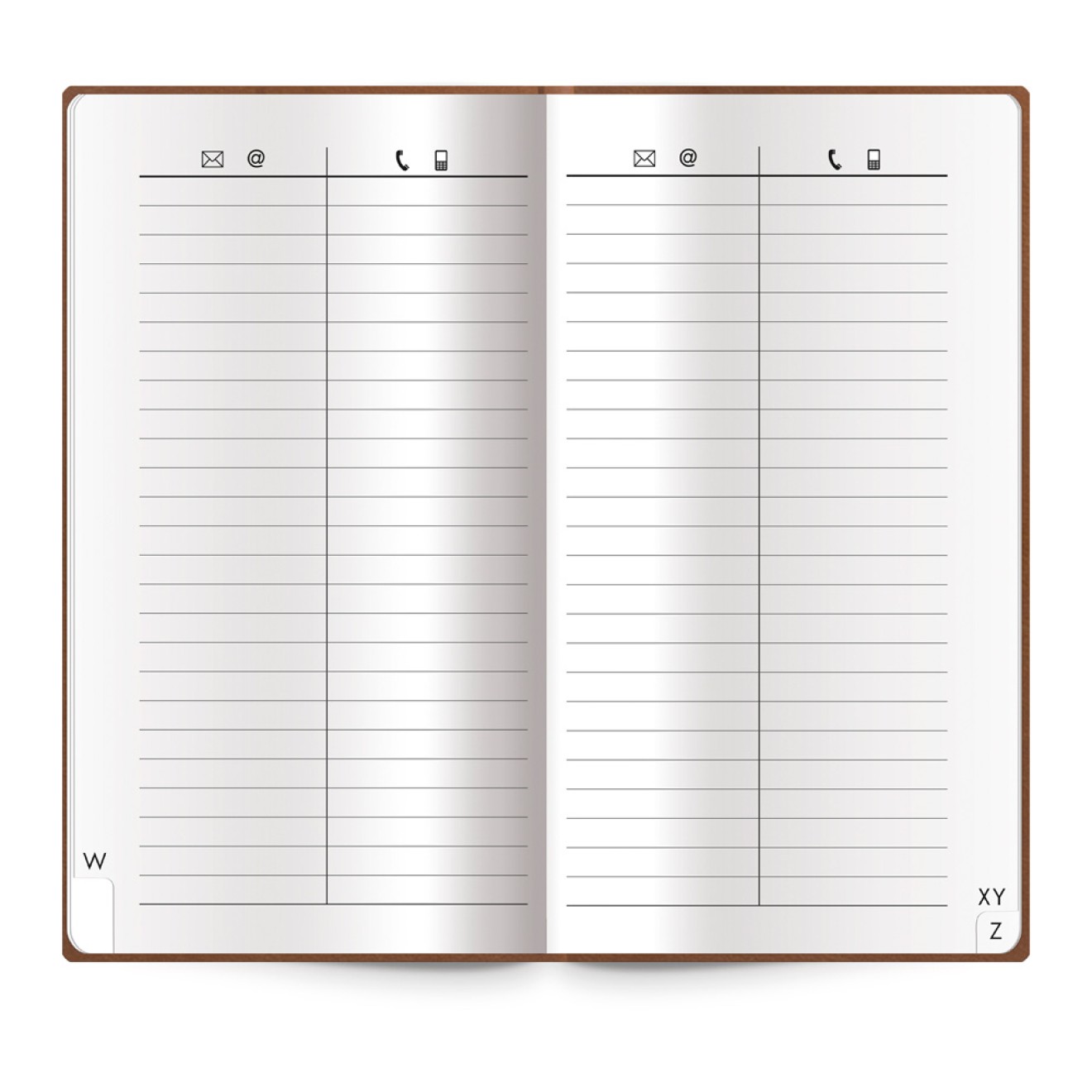 Adressbuch Soft braun slim
