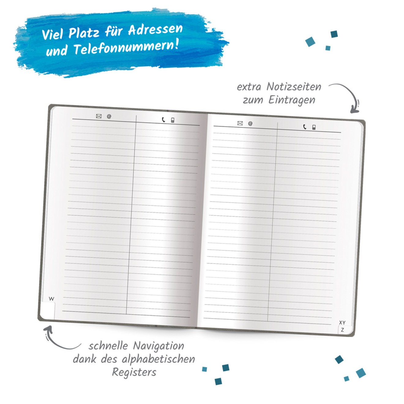 Adressbuch A 5 Soft anthrazit