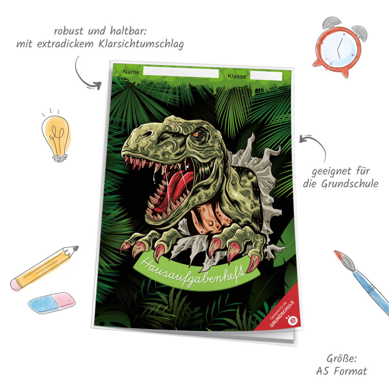 Hausaufgabenheft Grundschule Dino