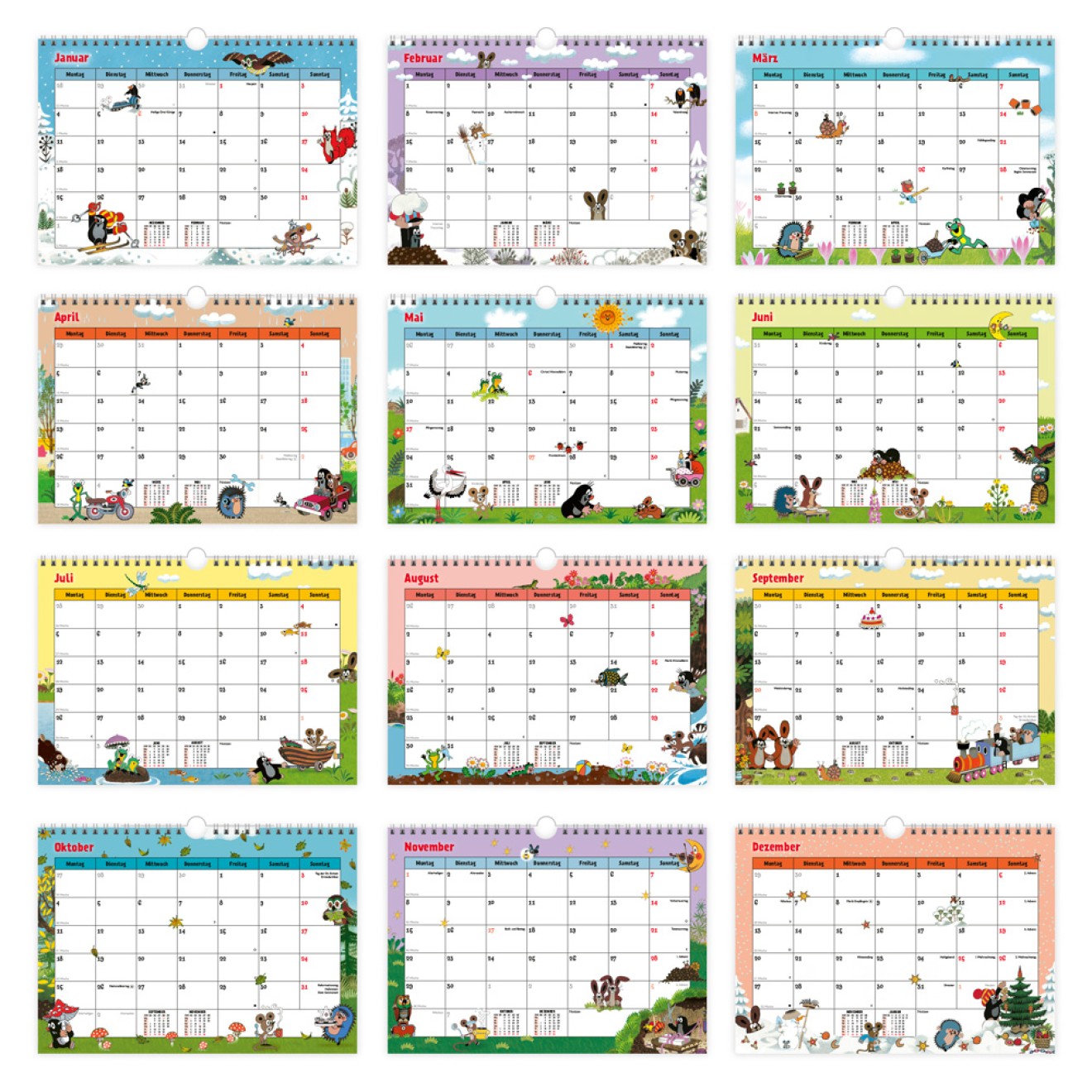 Der kleine Maulwurf Monatsterminer Monatskalender 2027