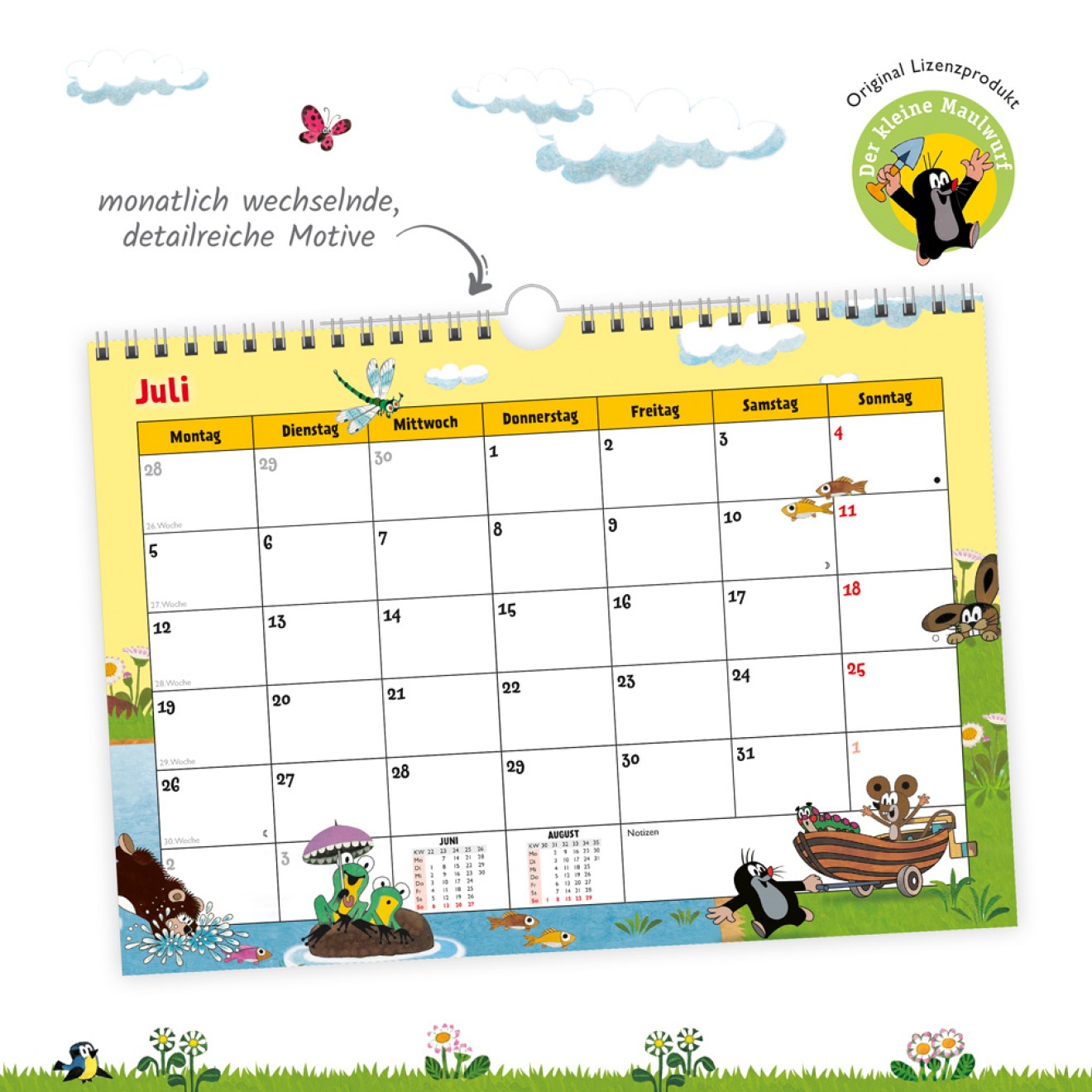 Der kleine Maulwurf Monatsterminer Monatskalender 2027