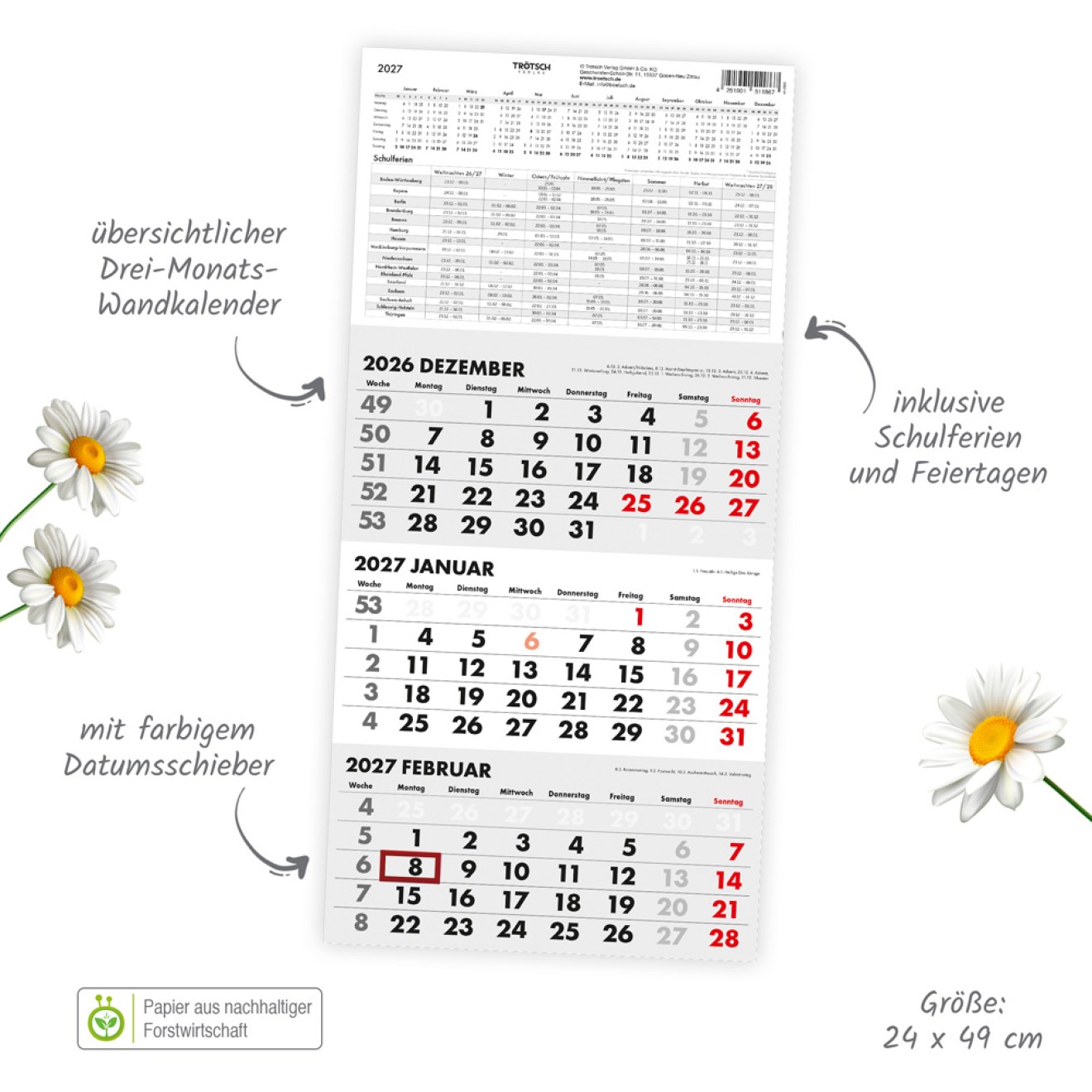 Dreimonatskalender Drei-Monatskalender 2027