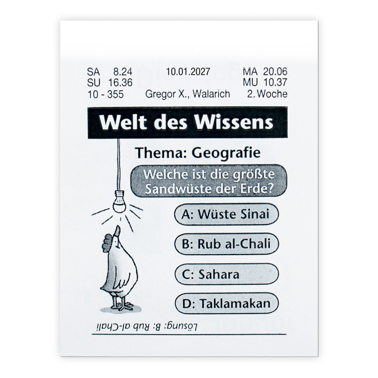 Tagesabreißkalender klein 2027