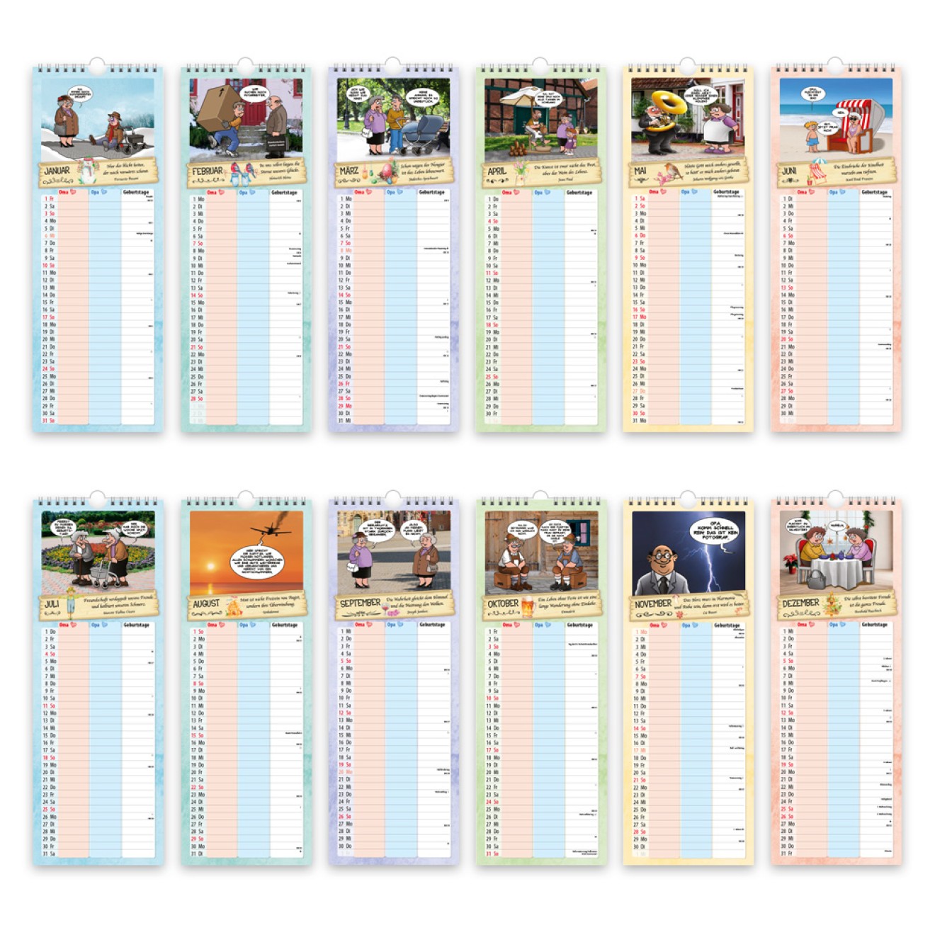 Maxi-Streifenkalender Oma und Opa 2027