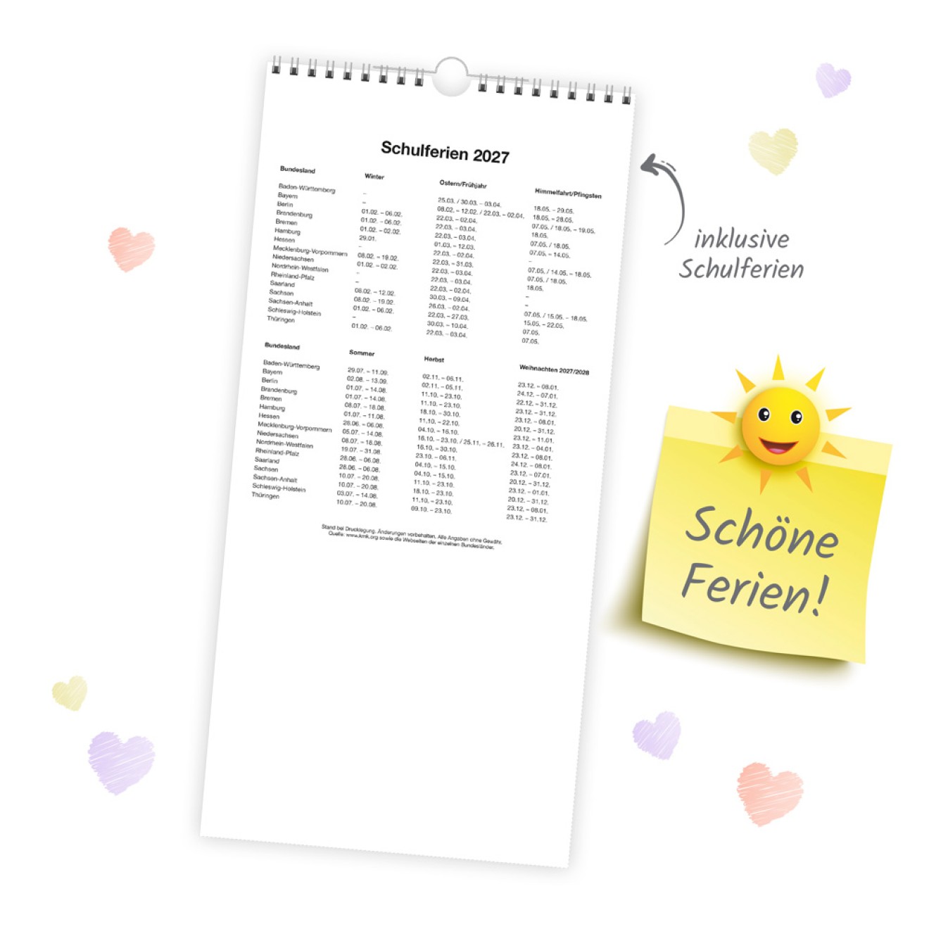 Familienkalender Unsere Lieblinge 2027