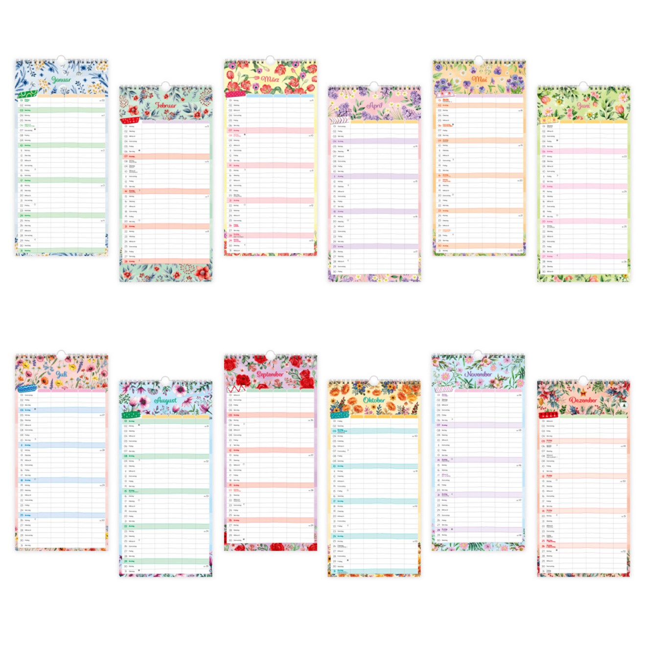 Familienkalender Familienterminer Blumen 2027