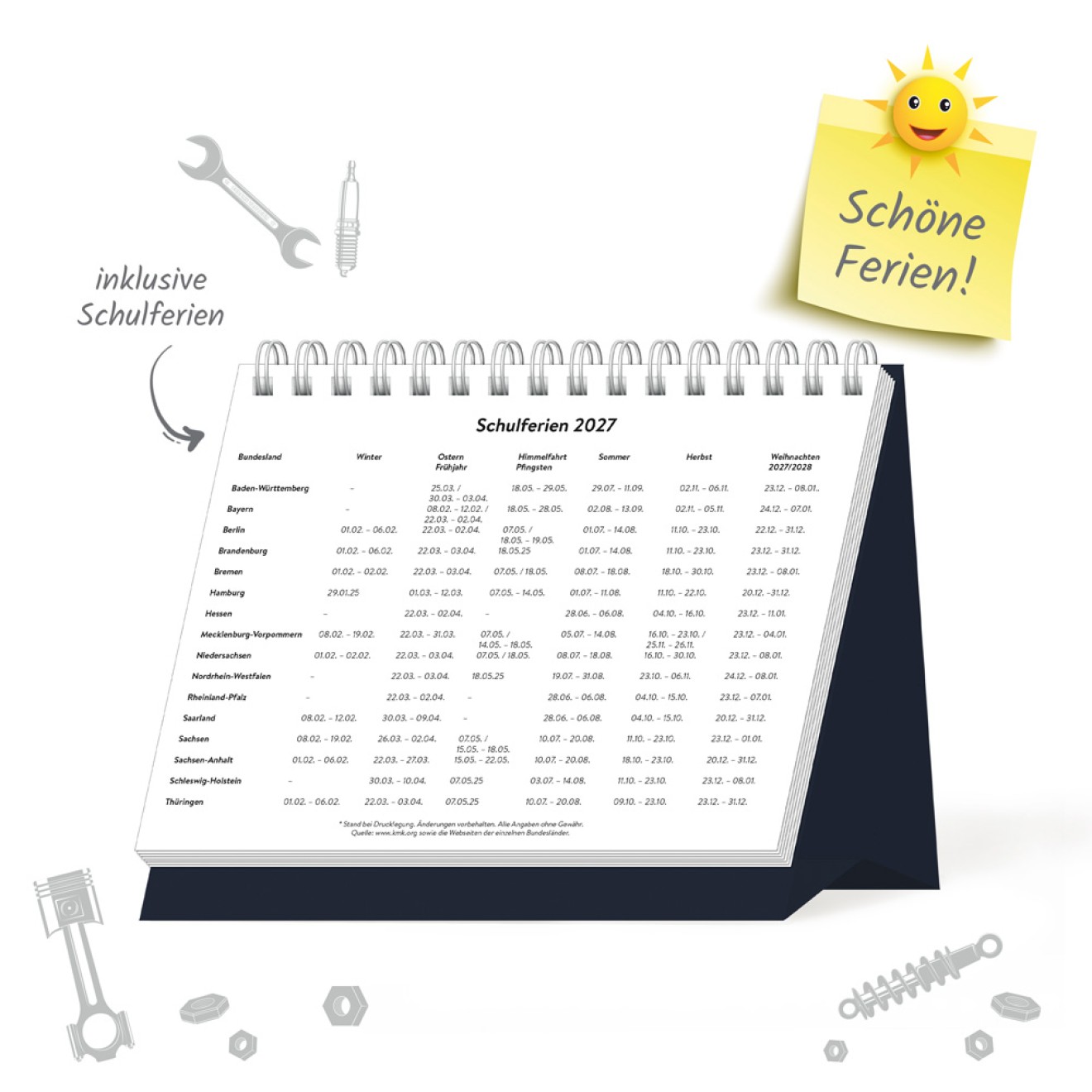 Aufstellwochenkalender DDR Fahrzeuge 2027