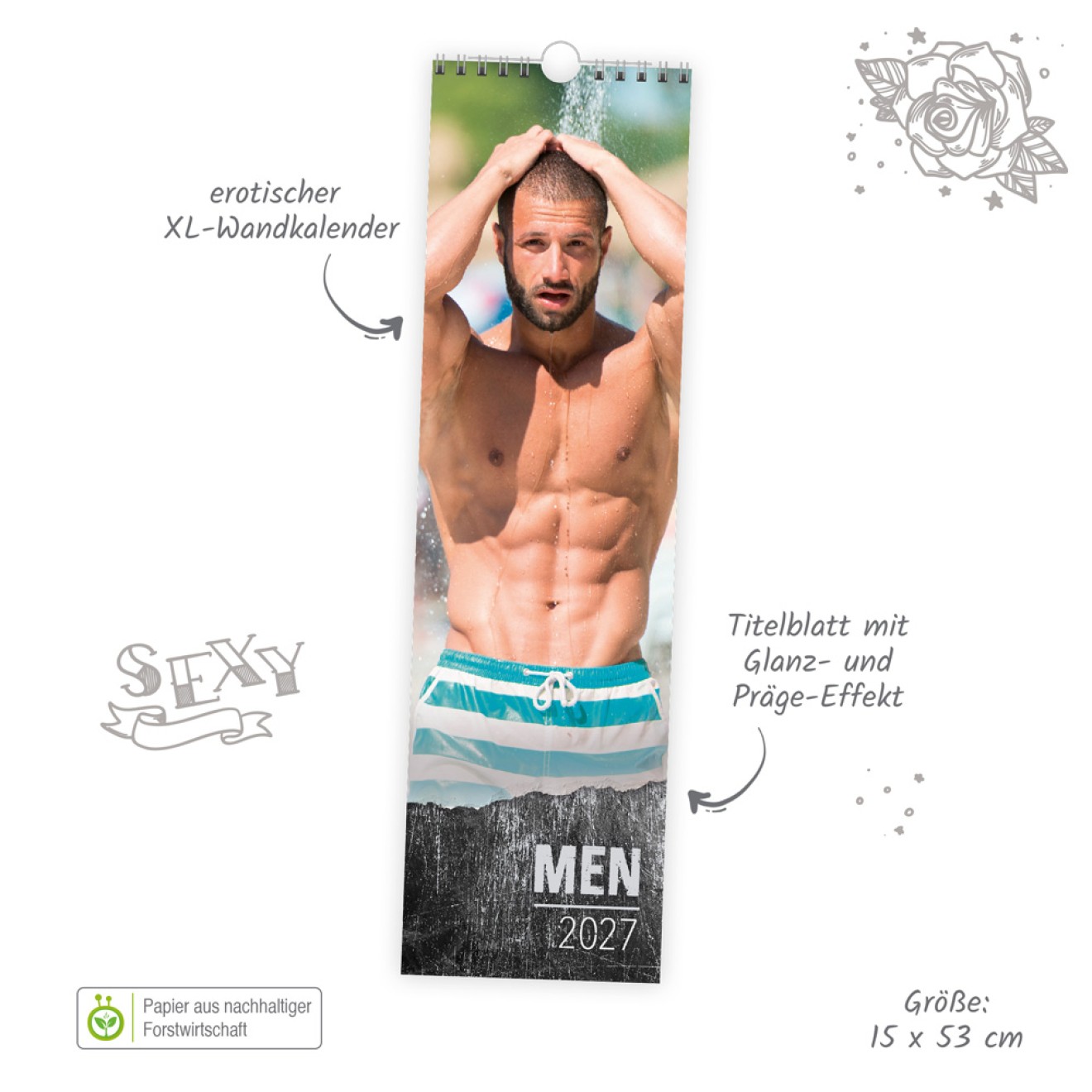 Erotikkalender XL-Streifenkalender Men 2027