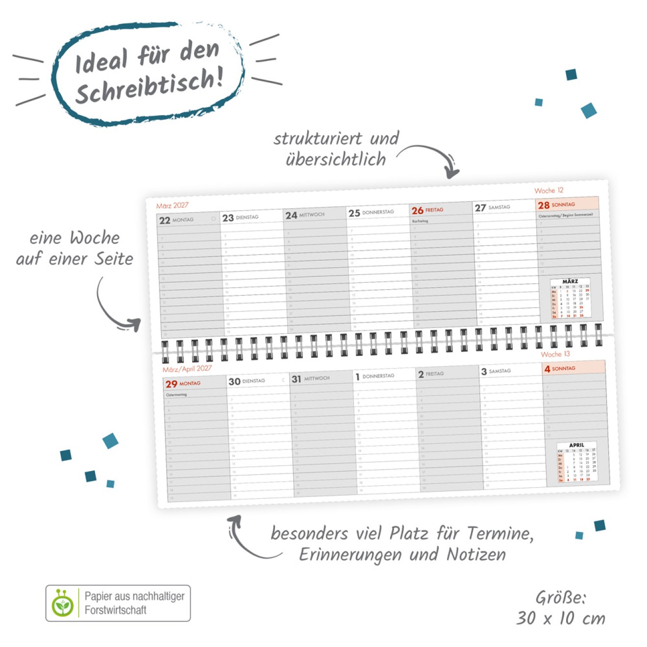 Schreibtischquerkalender 1 2027