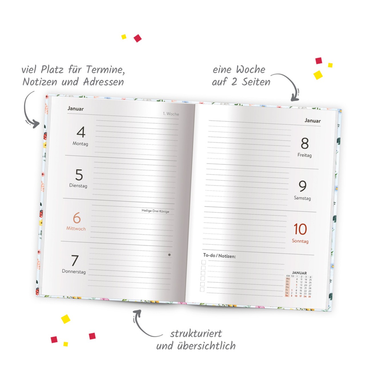 Taschenkalender A6 Marienkäfer 2027