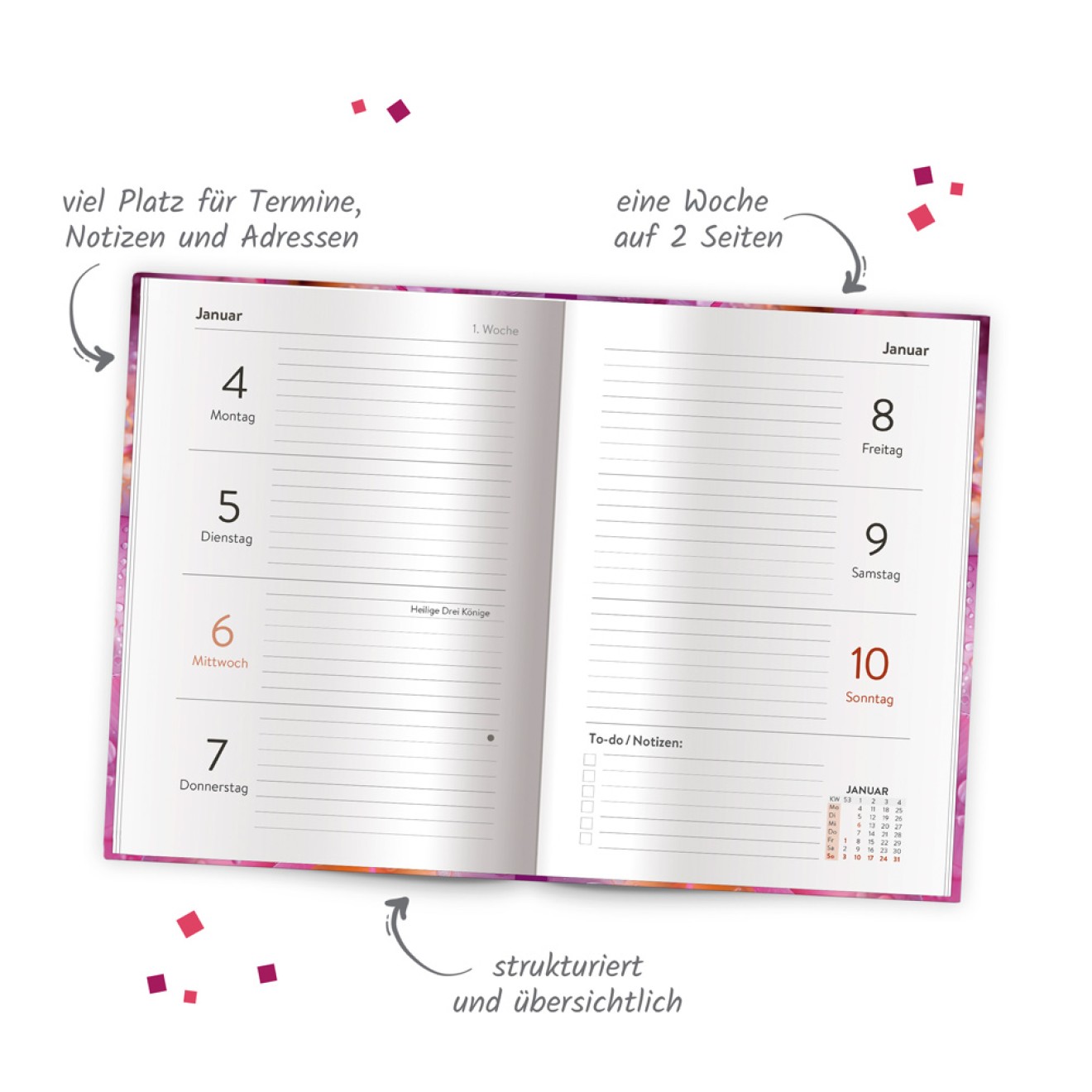 Taschenkalender A6 Flowers 2027