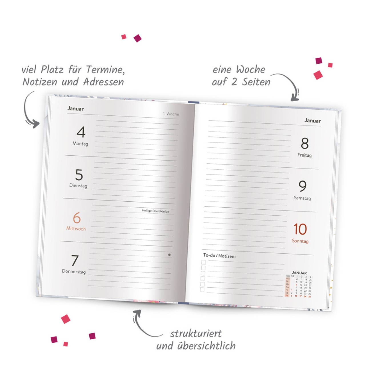 Taschenkalender A6 Vintage 2027