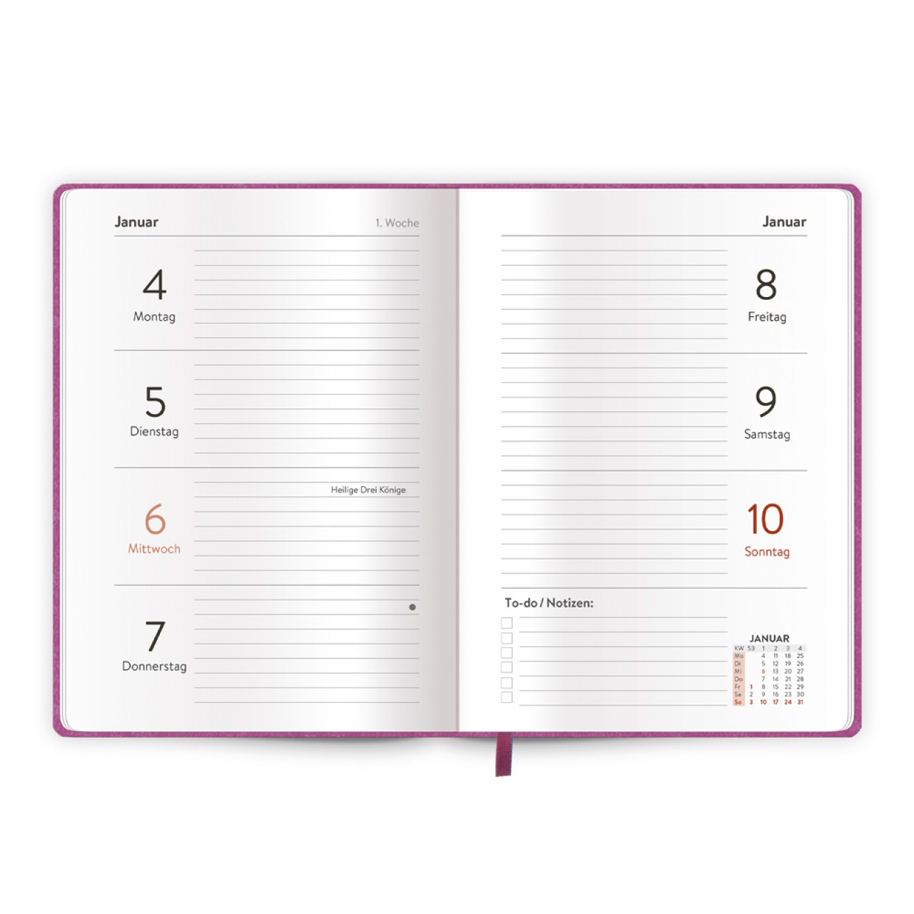 Taschenkalender A6 Soft Touch Schmetterlinge 2027