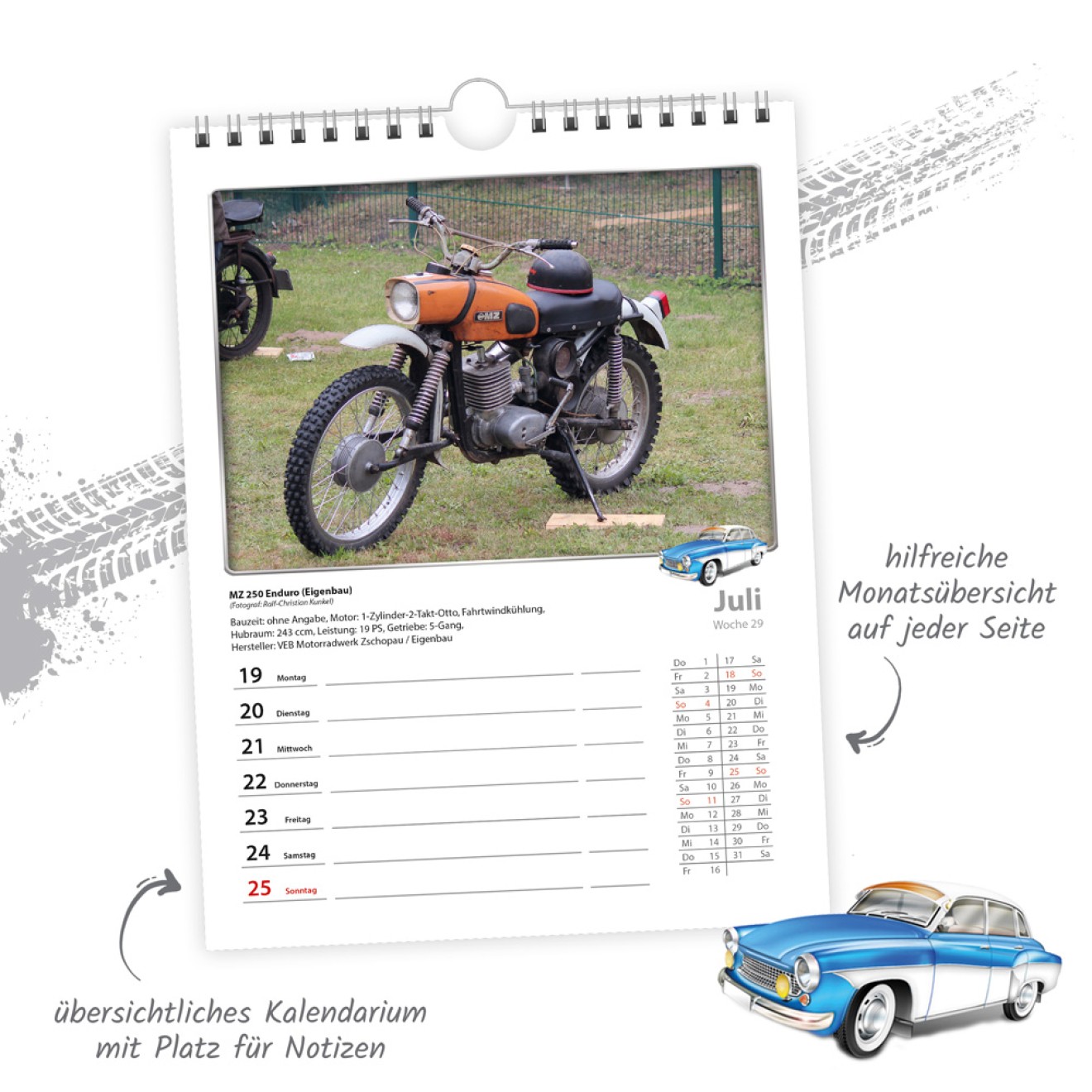 Wochenkalender zum Hängen DDR-Fahrzeuge 2027