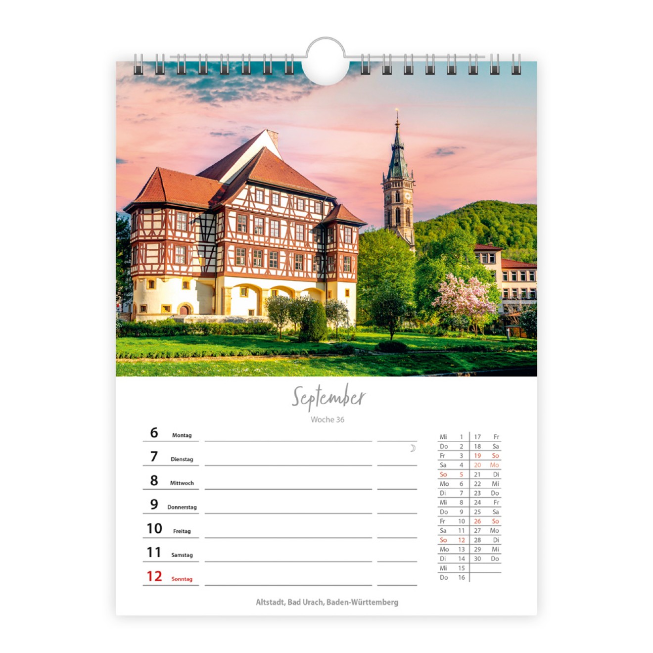 Wochenkalender zum Hängen Deutschlandreise 2027