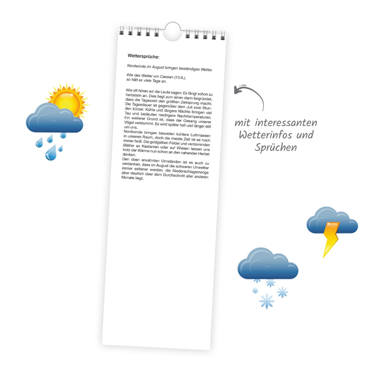 Streifenkalender Wetterkalender 2027 Notizkalender