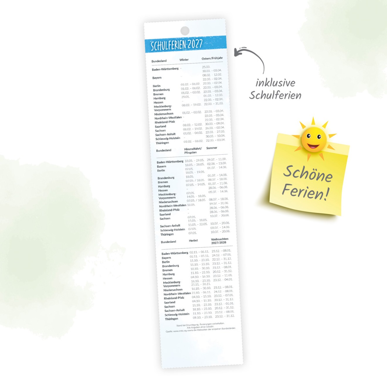 Streifenkalender Mini Küstenliebe 2027