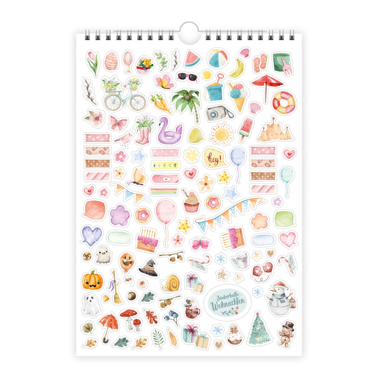 Foto- und Bastelkalender Premium A4 2027 mit vielen Stickern