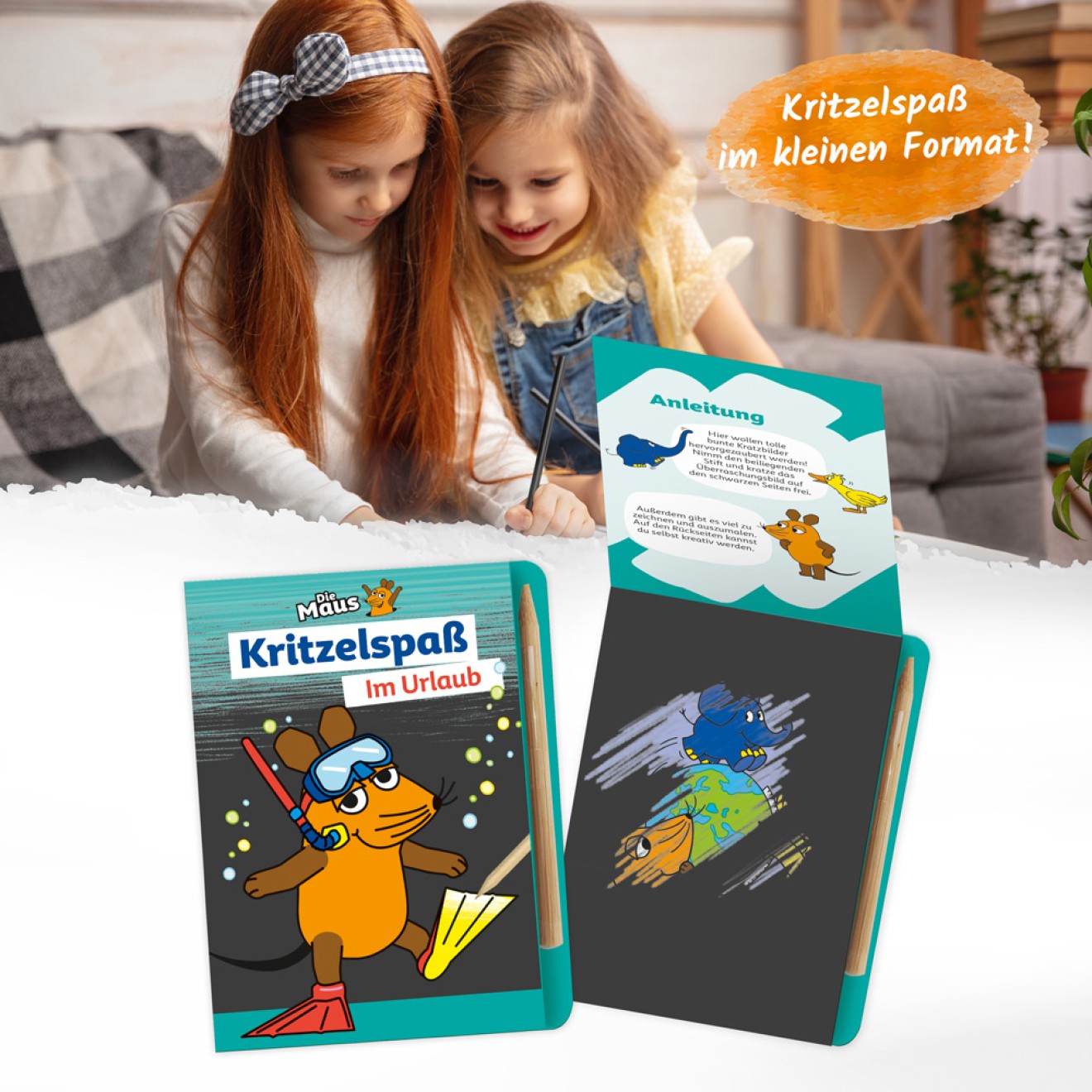 DIE MAUS Mini-Kratzblock "Im Urlaub"