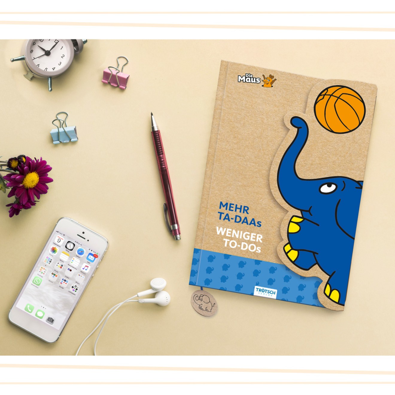 DIE MAUS Notizbuch Klappe "Elefant"