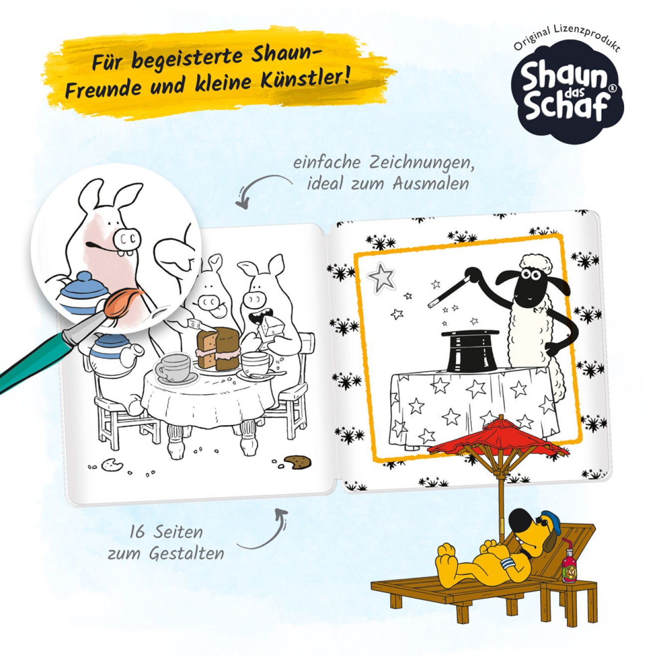 SHAUN DAS SCHAF Stickermalbuch