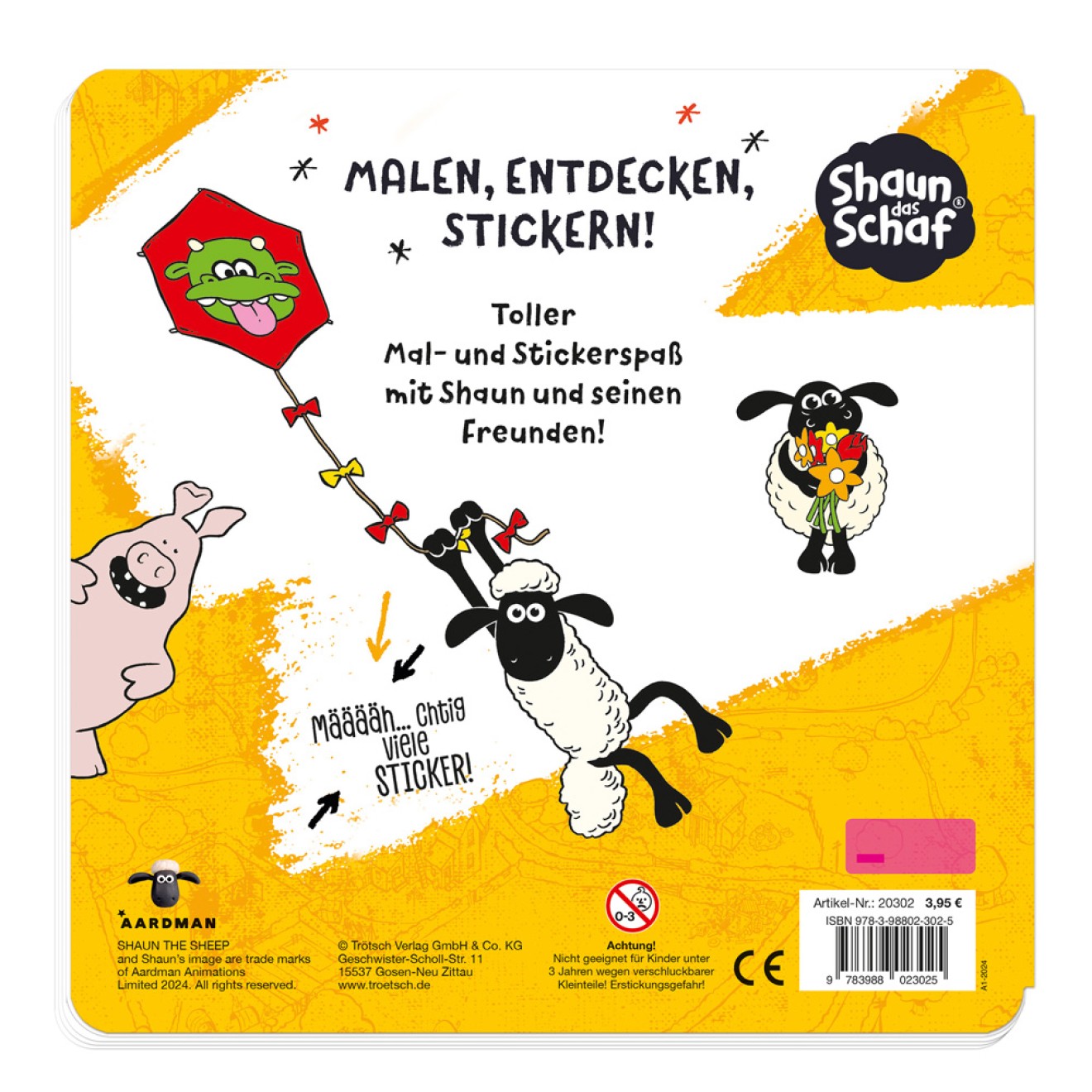 SHAUN DAS SCHAF Stickermalbuch