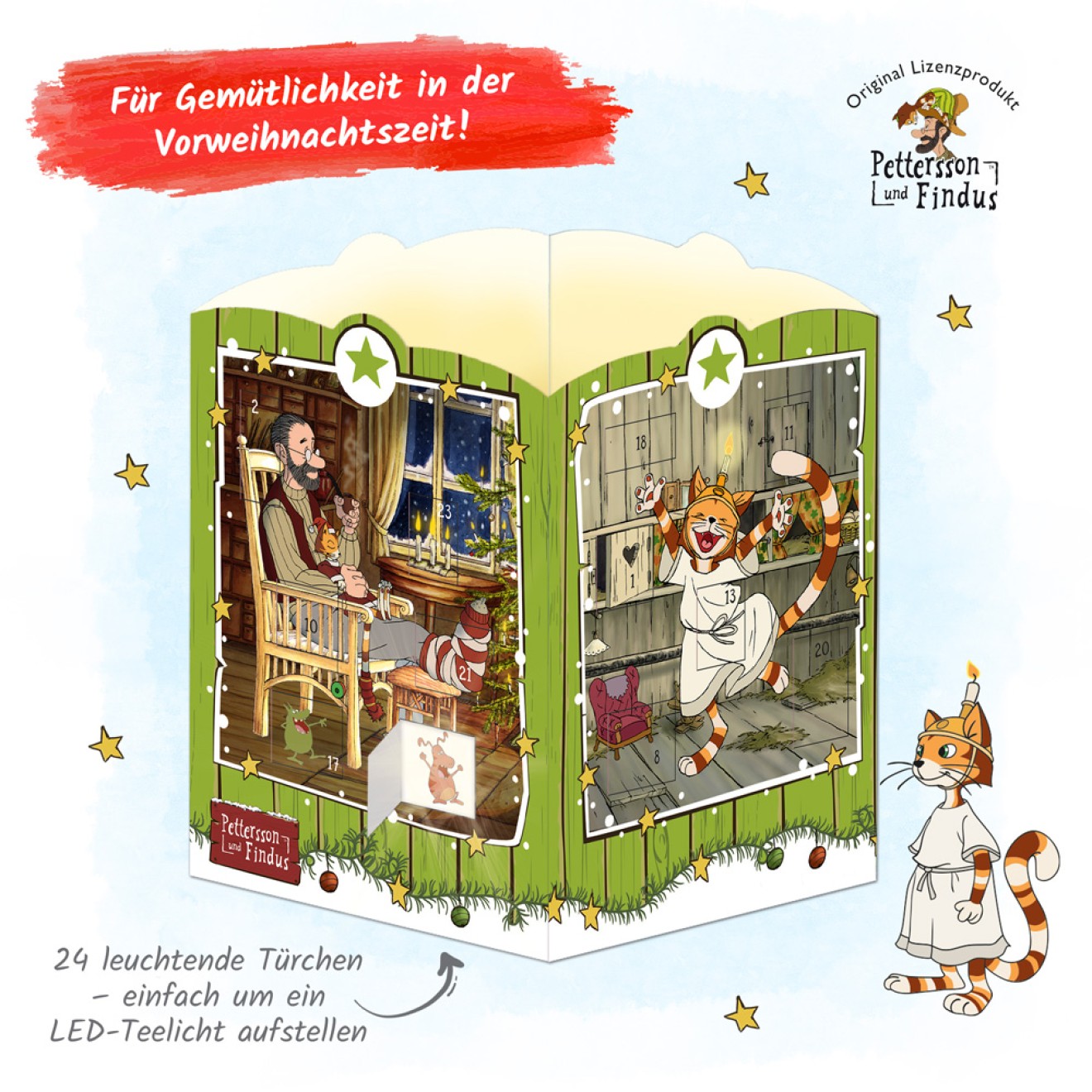Pettersson und Findus Windlicht-Adventskalender