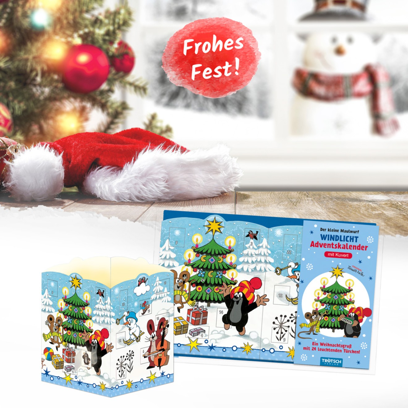 Der kleine Maulwurf Windlicht-Adventskalender