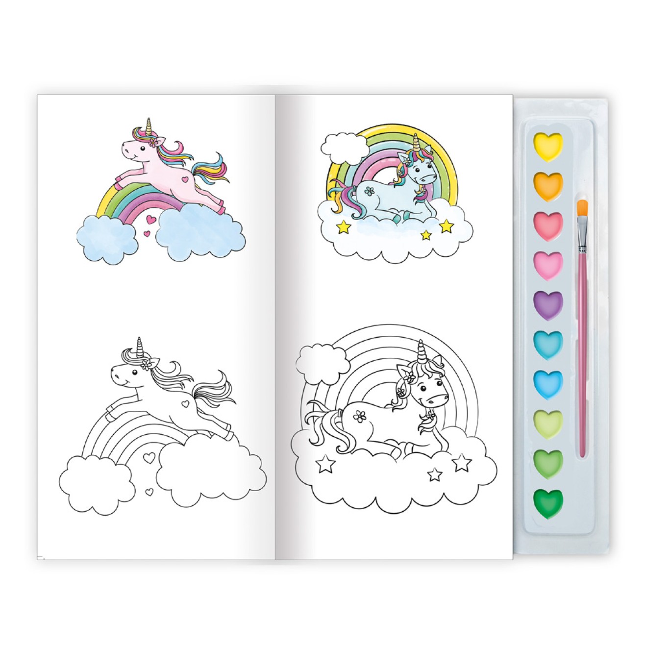 Malbuch Tuschkasten Einhornwelt