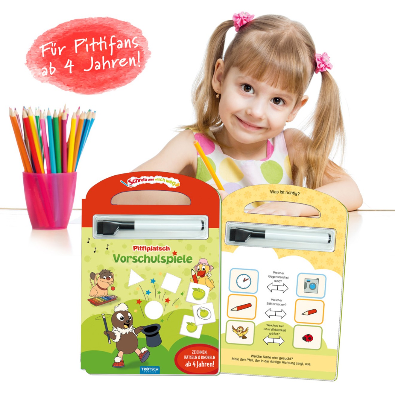UNSER SANDMÄNNCHEN Schreib und wisch weg Vorschulspiele "Pitti"