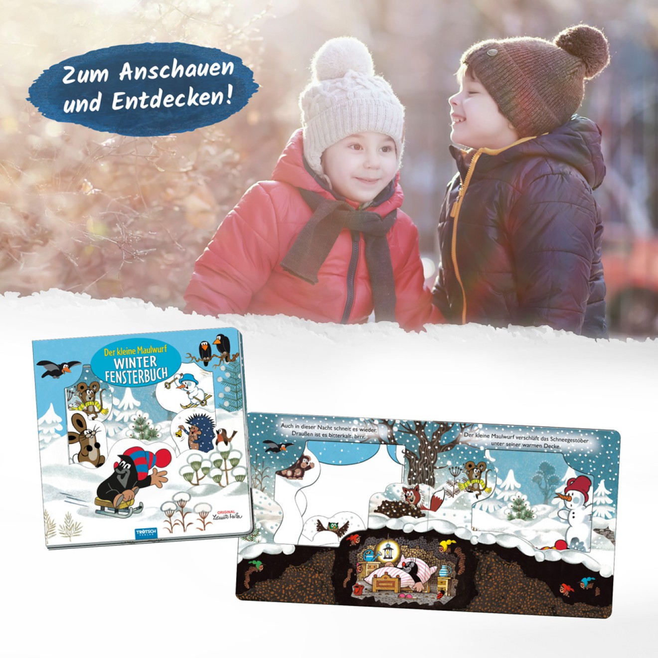 DER KLEINE MAULWURF Fensterbuch Winter
