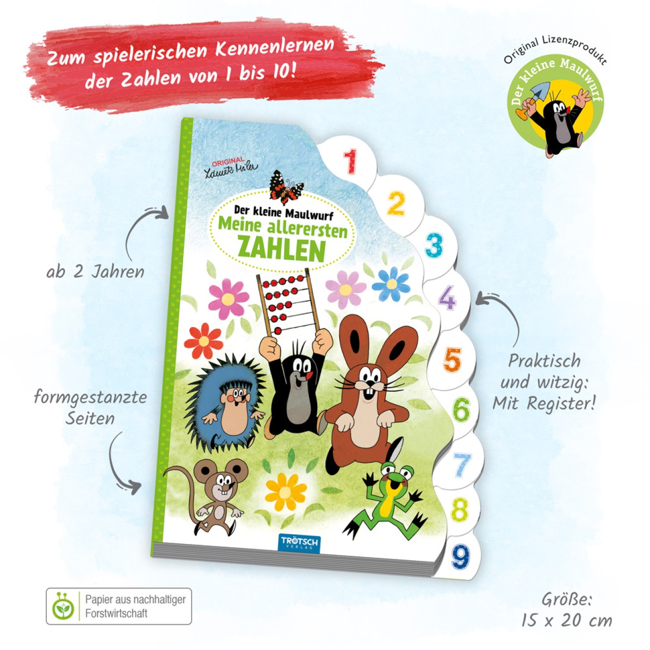 DER KLEINE MAULWURF Registerbuch "Erste Zahlen"