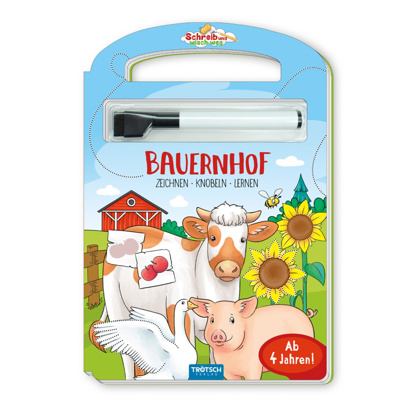 Schreib und wisch weg "Bauernhof" mit Stift