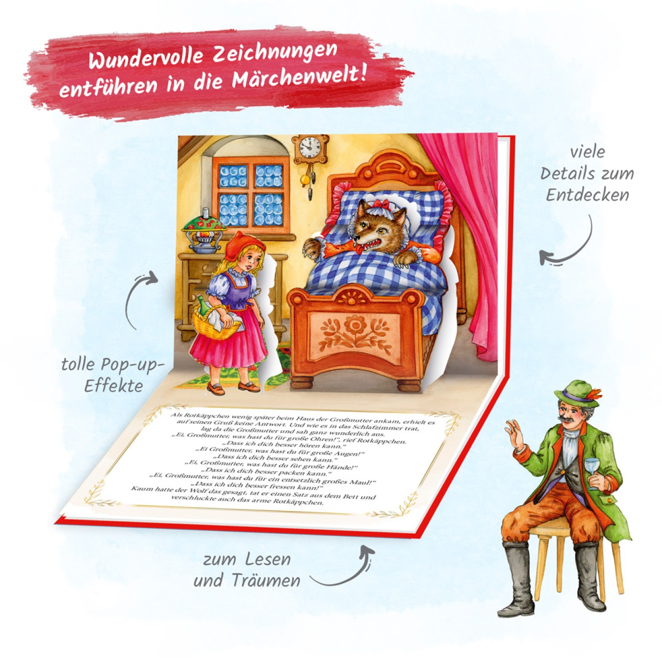 Mini-Pop-up-Buch "Rotkäppchen"