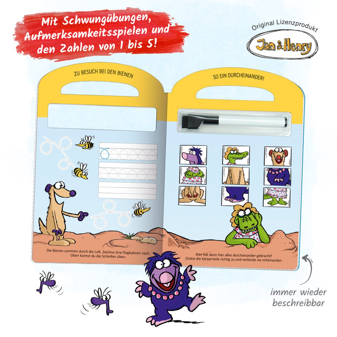 JAN & HENRY Schreib und wisch weg Vorschulspiele