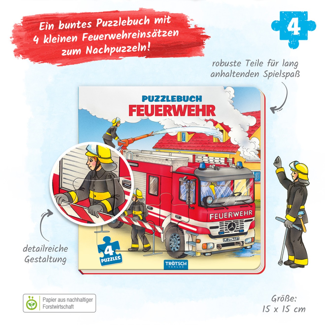 Puzzlebuch quadratisch "Feuerwehr"