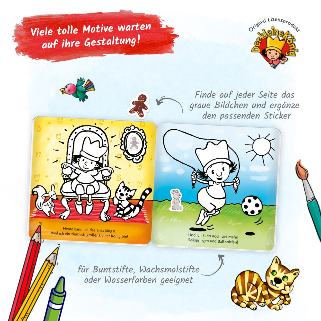 DER KLEINE KÖNIG Stickermalbuch