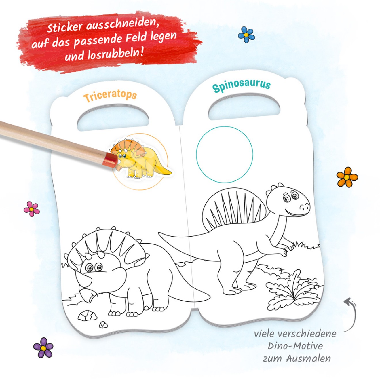 Malbuch Rubbelsticker "Dino"