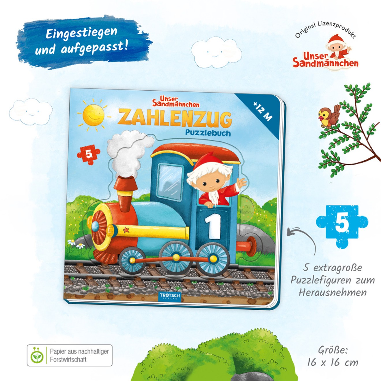 UNSER SANDMÄNNCHEN Puzzlebuch "Zahlenzug"